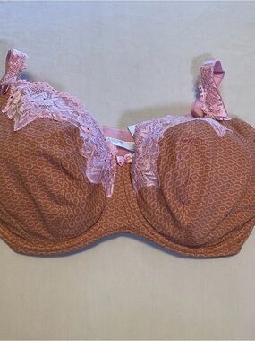 Bras N Things Sapphire full coverage underwire bra rust geometric print contrast